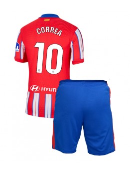 Otroški Nogometna dresi replika Atletico Madrid Angel Correa #10 Domači 2024-25 Kratek rokav (+ hlače)